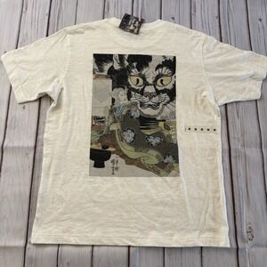 UNIQLO Ukiyoe Dark Fantasy Japanese‎ Art T-shirt White Size Medium NWT